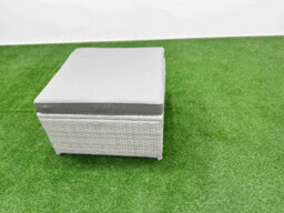 Fimous 8 Seater Rattan Outdoor Dining Table 3 Seater Sofa Set With 2 Side Tables 2 Big Stools Light Grey - thumbnail 6