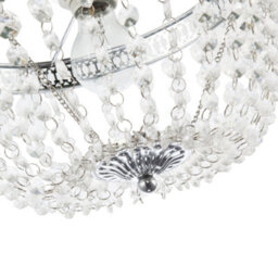 Happy Homewares Traditional Vintage Chrome Pendant Lighting Shade With Clear Acrylic - thumbnail 4