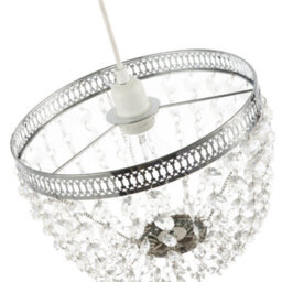 Happy Homewares Traditional Vintage Chrome Pendant Lighting Shade With Clear Acrylic - thumbnail 3