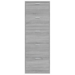 Berkfield Shoe Cabinet Grey Sonoma 59X17X169 Cm Engineered Wood - thumbnail 6