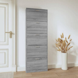 Berkfield Shoe Cabinet Grey Sonoma 59X17X169 Cm Engineered Wood - thumbnail 3