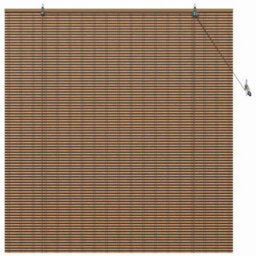 Berkfield Window Blind With Curtains Manual Brown 150 X 160 Cm Bamboo - thumbnail 2