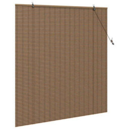 Berkfield Window Blind With Curtains Manual Brown 150 X 160 Cm Bamboo - thumbnail 4