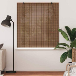 Berkfield Window Blind With Curtains Manual Brown 150 X 160 Cm Bamboo - thumbnail 3