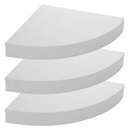 Urbn-Living Urbnliving 3 X Floating Wooden Wall Mount Corner Shelf Display Unit Mdf Shelf Book Storage - thumbnail 1