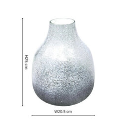 Ivyline Verre Round Atlantic Blue Frosted Vase H25Cm W20.5Cm - thumbnail 6