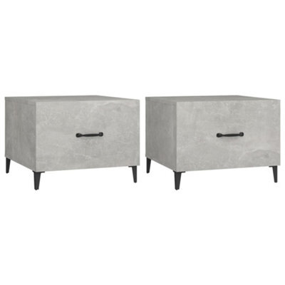Berkfield Industrial Coffee Table With Metal Legs 2 Pcs Concrete Grey 50X50X40 Cm - image 1