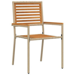 Walplus Garden Dining Set 3 Pcs Beige Poly Rattan - thumbnail 6