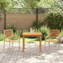 Walplus Garden Dining Set 3 Pcs Beige Poly Rattan - thumbnail 4
