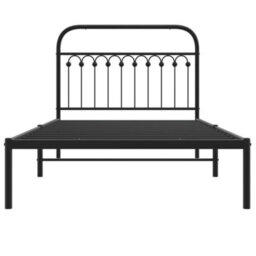 Berkfield Metal Bed Frame Without Mattress With Headboard Black 107X203Cm - thumbnail 4