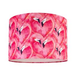 Printed Pink Flamingo Cylinder Lamp Shade (D)30Cm - thumbnail 2
