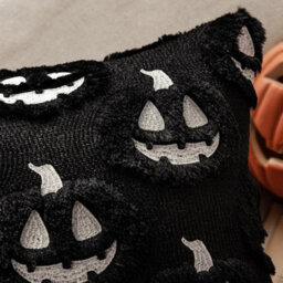 Amorly Halloween Fall Thanksgiving Pumpkin Throw Pillow Covers, Black Soft Plush Faux Wool Cushion Cases,18Inch Decor For Sofa,home,patio - thumbnail 5