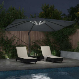 Berkfield Versatile Cantilever Roma Parasol With Leds Anthracite 352X251X265 Cm Aluminium - thumbnail 4