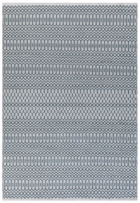 Teal Outdoor Rug, Geometric Stain-Resistant Rug For Patio Balcony Garden, 2mm Modern Outdoor Area Rug-120Cm X 170Cm - image 1