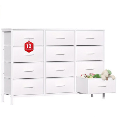 White 12 Drawer Dresser For Bedroom, Fabric Dressers & Chests Of Drawers - image 1