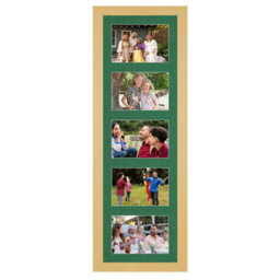 AK Frames 26X8 Mustard Yellow Modern Multi Photo Frame With Emerald Mount - Holds 5 Apertures (5X) 6X4 Photos - thumbnail 1