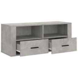 Berkfield Tv Cabinet Concrete Grey 100X35X40 Cm Engineered Wood - thumbnail 7