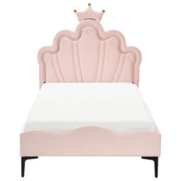 Wyld And Coco Velvetglow Pink Velvet Upholstered Bed Frame With Led Headboard, 3Ft Eu Single - thumbnail 1