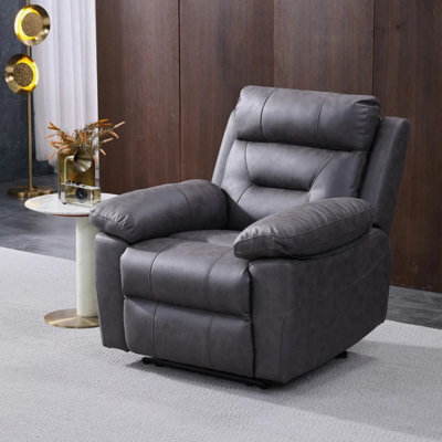 Xample Lucca Grey Fabric Power Recliner Armchair Usb Charging Ports Comfortable Padded Seat Modern Living Room Reclining Chair - image 1