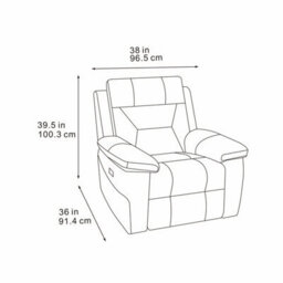 Xample Lucca Grey Fabric Power Recliner Armchair Usb Charging Ports Comfortable Padded Seat Modern Living Room Reclining Chair - thumbnail 2