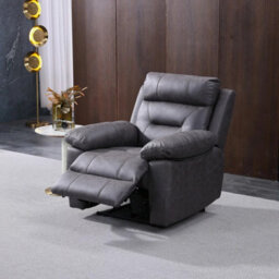 Xample Lucca Grey Fabric Power Recliner Armchair Usb Charging Ports Comfortable Padded Seat Modern Living Room Reclining Chair - thumbnail 3