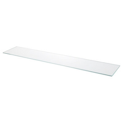 GoodHome Imandra Clear Glass Wall-Mounted Bathroom Shelf (D)11Cm (H)0.5Cm (L)65.8Cm