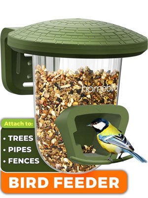 Outdoor Bird Feeders For Small Birds - No Mess Seed Feeder Fences, Walls, Trees And Balcony - Perchpod Wild - Uk Designed