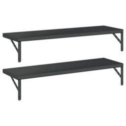 Berkfield Wall Shelves 2 Pcs 100X30 Cm Black Stainless Steel - thumbnail 7