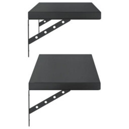Berkfield Wall Shelves 2 Pcs 100X30 Cm Black Stainless Steel - thumbnail 6