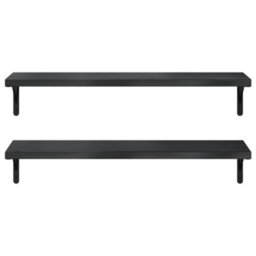 Berkfield Wall Shelves 2 Pcs 100X30 Cm Black Stainless Steel - thumbnail 5