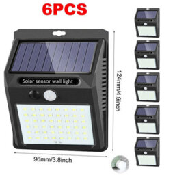 6 Pack Outdoor Solar Led Wall Lights With Motion Sensor, Ip65 Waterproof Garden Security Floodlight - thumbnail 2