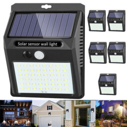 6 Pack Outdoor Solar Led Wall Lights With Motion Sensor, Ip65 Waterproof Garden Security Floodlight - thumbnail 1