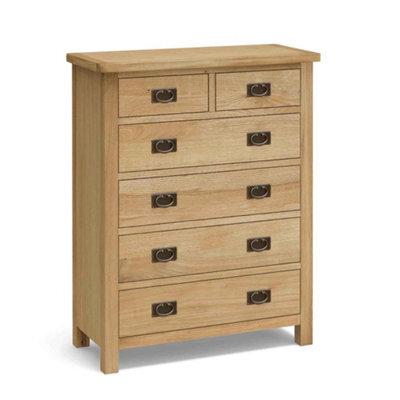 Surrey Oak 2 Over 4 Chest Of Drawers Fully Assembled - By Roseland Furniture - image 1