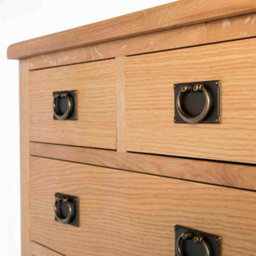 Surrey Oak 2 Over 4 Chest Of Drawers Fully Assembled - By Roseland Furniture - thumbnail 5
