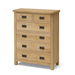 Surrey Oak 2 Over 4 Chest Of Drawers Fully Assembled - By Roseland Furniture - thumbnail 4