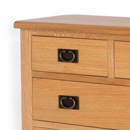 Surrey Oak 2 Over 4 Chest Of Drawers Fully Assembled - By Roseland Furniture - thumbnail 6