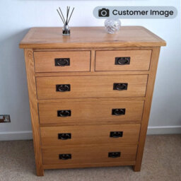 Surrey Oak 2 Over 4 Chest Of Drawers Fully Assembled - By Roseland Furniture - thumbnail 3