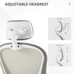 Vinsetto Mesh Office Chair With Headrest, 4D Lumbar Support, Flip-Up Arm - thumbnail 6