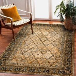 RugsX Wool Carpet Omega Grenada Frame, Diamonds, Oriental - Cognac 100X150 Cm - thumbnail 5