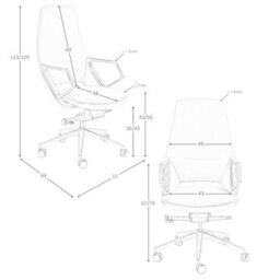 Angel Cerda Grey Leatherette  Swivel Office Chair - thumbnail 8