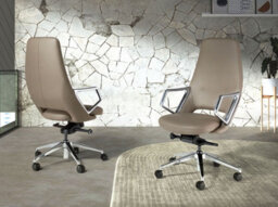 Angel Cerda Grey Leatherette  Swivel Office Chair - thumbnail 3