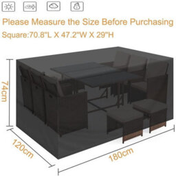 Outdoor Equipment Covers 180 X 120 X 74 Cm Garden Furniture Covers All Weather Protection Outdoor Table - thumbnail 2