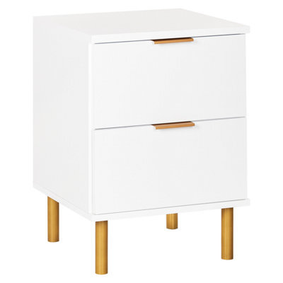 Beliani 2 Drawer Bedside Table Walpole White - image 1