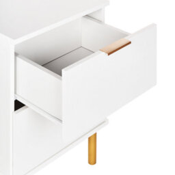 Beliani 2 Drawer Bedside Table Walpole White - thumbnail 8