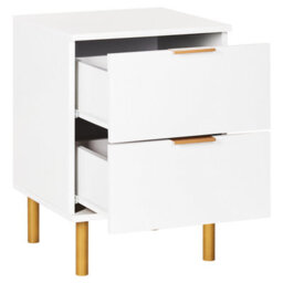 Beliani 2 Drawer Bedside Table Walpole White - thumbnail 5