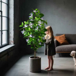144Cm Artificial Ficus Magnolia Tree Brach For Home And Garden Decor Tall (Without Pot) - thumbnail 1