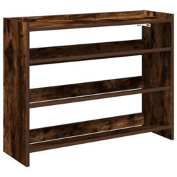 Berkfield Elegant Shoe Rack Smoked Oak 80X25X61.5 Cm Engineered Wood - thumbnail 1
