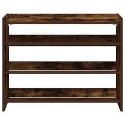 Berkfield Elegant Shoe Rack Smoked Oak 80X25X61.5 Cm Engineered Wood - thumbnail 4