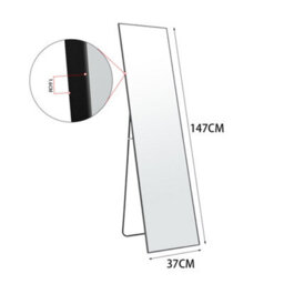 Living And Home Full Length Mirror Wall Mounted Or Freestanding Rectangle Framed Mirror Floor Mirror,black 37 Cm X 147 Cm - thumbnail 5