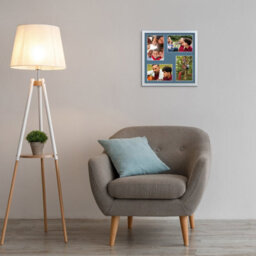 AK Frames 12X12 Silver Sleek Multi Photo Frame With Pompadour Mount - Holds 4 Apertures (4X) 6X4 Photos - thumbnail 3